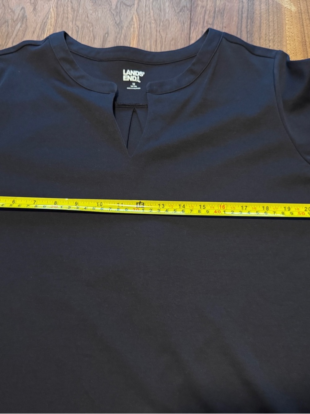 Lands’ End Split Neck Navy Blue Jersey Knit Tunic Top 1X (16 - 18) NWOT Plus - Picture 8 of 10